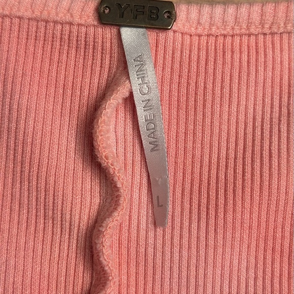 Young Fabulous & Broke Pink Orange Bodycon Long Sleeve Dress - Picture 5 of 8